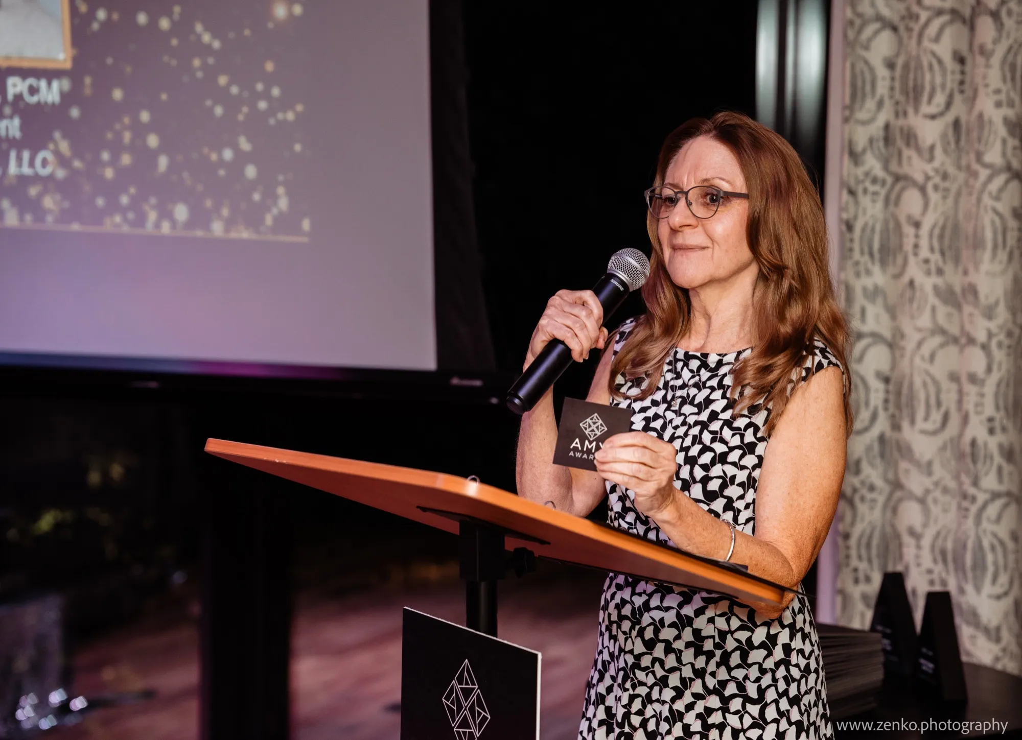 A speaker presenting at an AMA Austin session