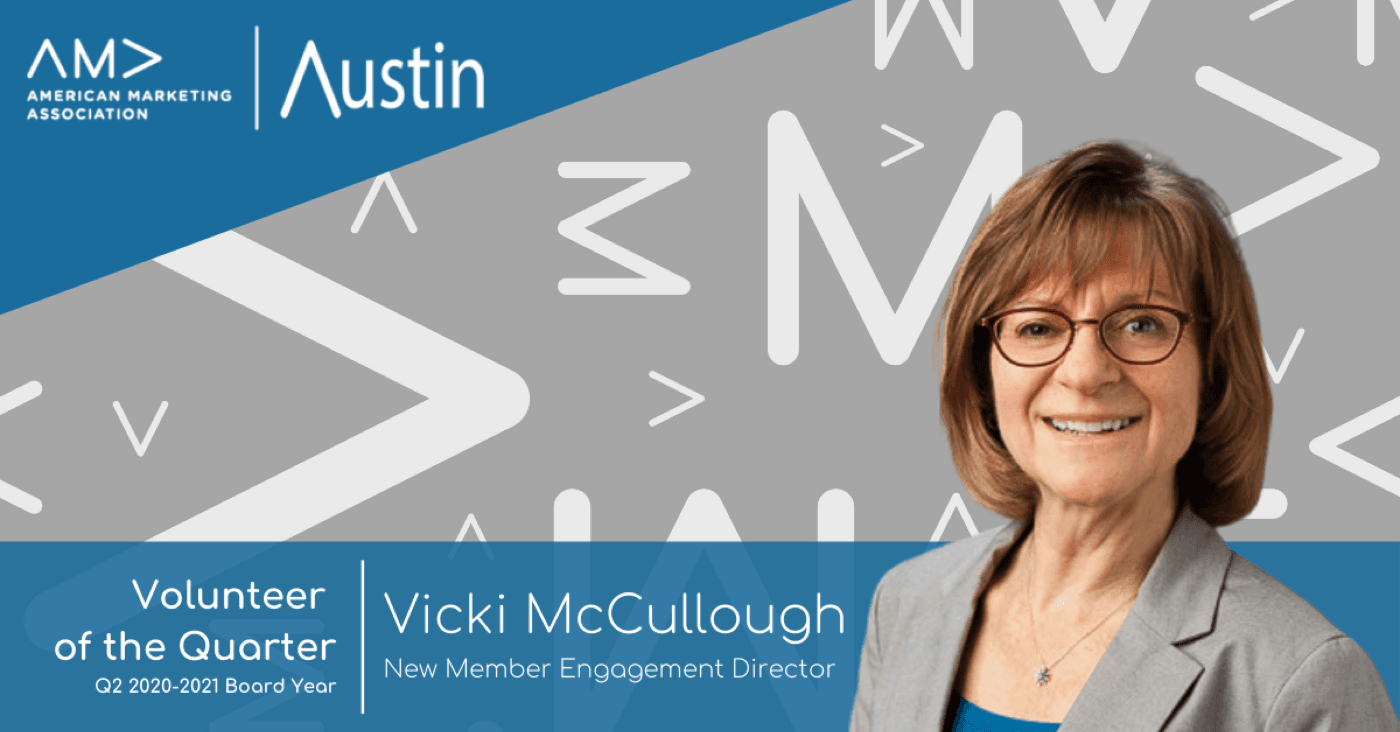 Let's Hear It For Vicki McCullough, AMA Austin's Volunteer Of The Quarter