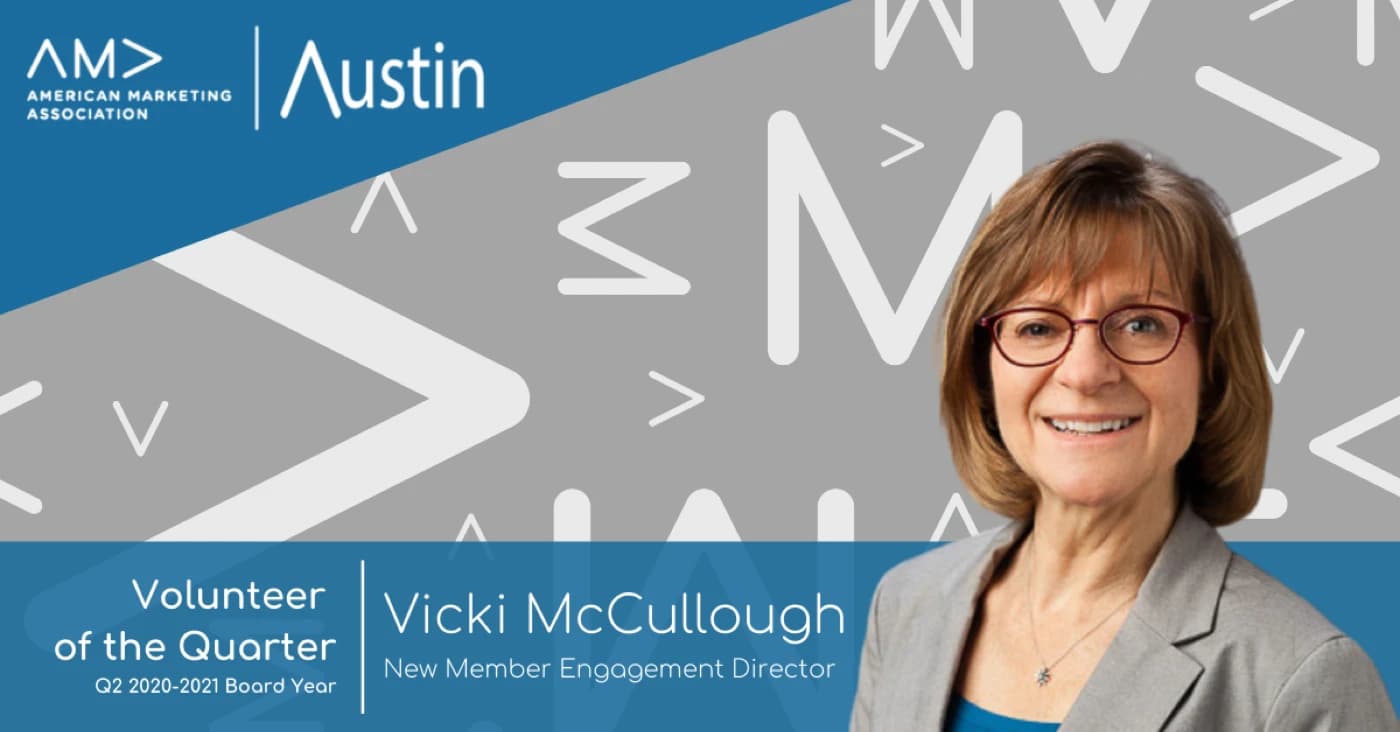 Let's Hear It For Vicki McCullough, AMA Austin's Volunteer Of The Quarter