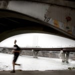 Runner under Lamar Street Bridge by Austin Photographer Matthew Lemke