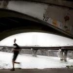 Runner under Lamar Street Bridge by Austin Photographer Matthew Lemke